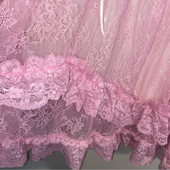 Dolls Kill Sugar Thrillz Dress Size Medium Real Divinity Pink Lace Babydoll - Picture 7 of 14